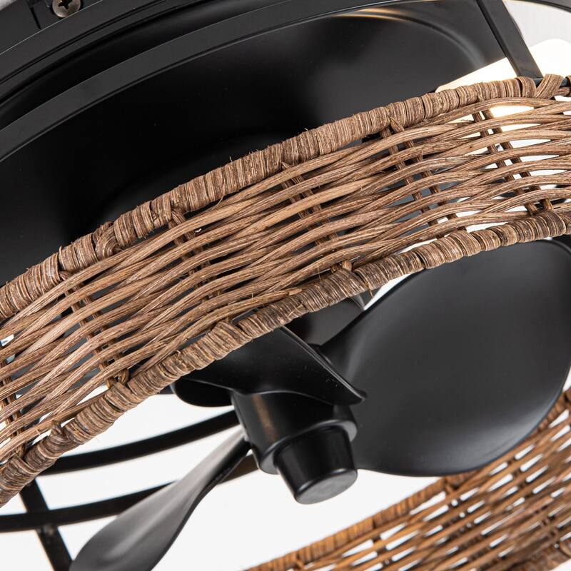 13" 3-Light 3-Blade Rustic Farmhouse Ceiling Fan with Light