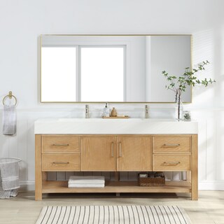 Vera Bath Vanity with Integrated Stone Sink Top and Mirror