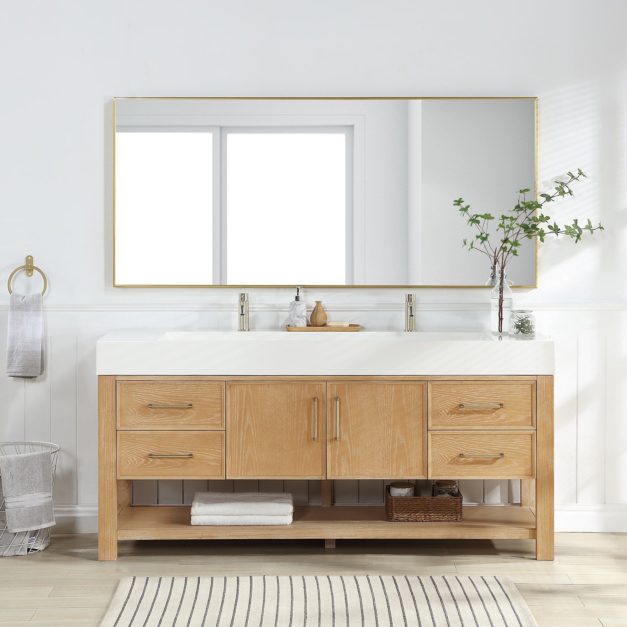 Raised Panel Oak Bathroom Cabinet - On Sale - Bed Bath & Beyond - 9184420