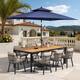Option Set of 11 - Brown Table with Navy Blue Umbrella