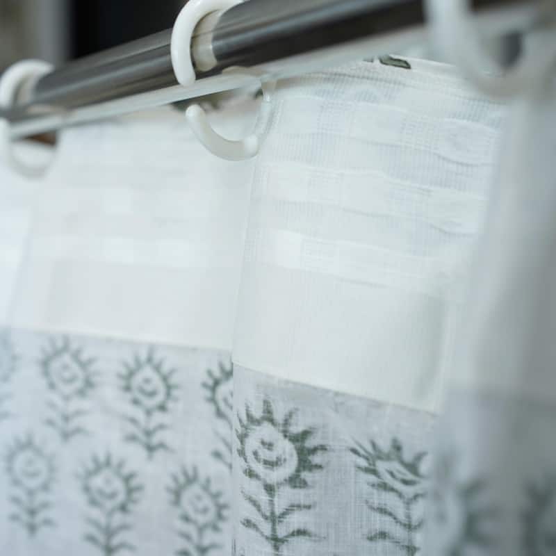 Fabdivine Handmade Block Print Viscose Linen Gift Home Decorative Accent Vintage Curtain or Drape