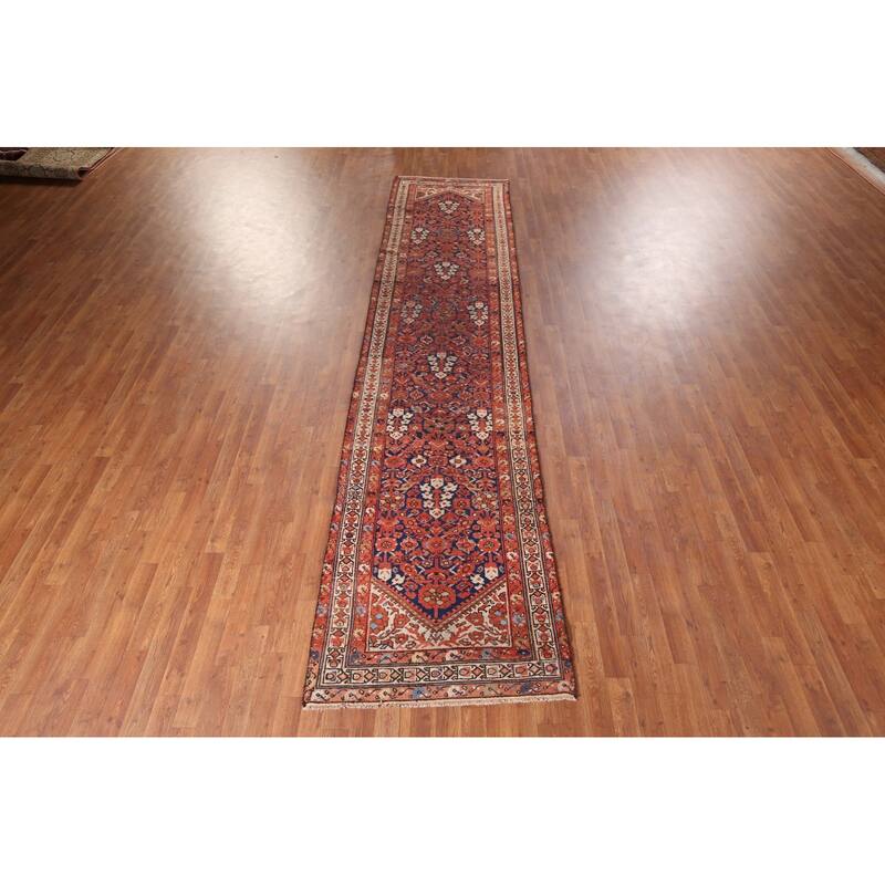 Malayer Antique Persian Runner Rug Handmade Wool Carpet - 3'1" x 13'3"