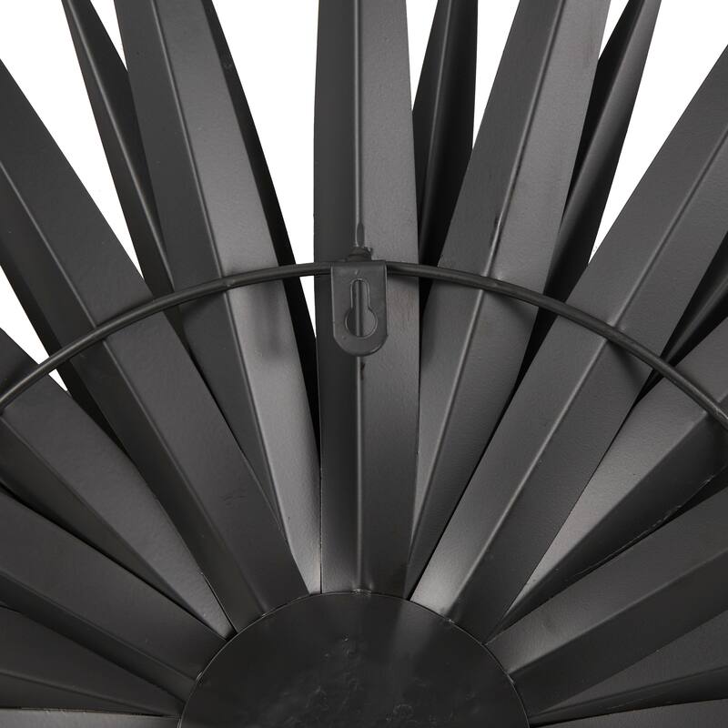 Black Metal Large Layered 3D Sunburst Wall Decor