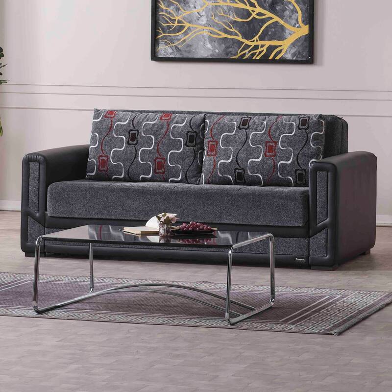 Collection Upholstered Convertible Loveseat With Storage
