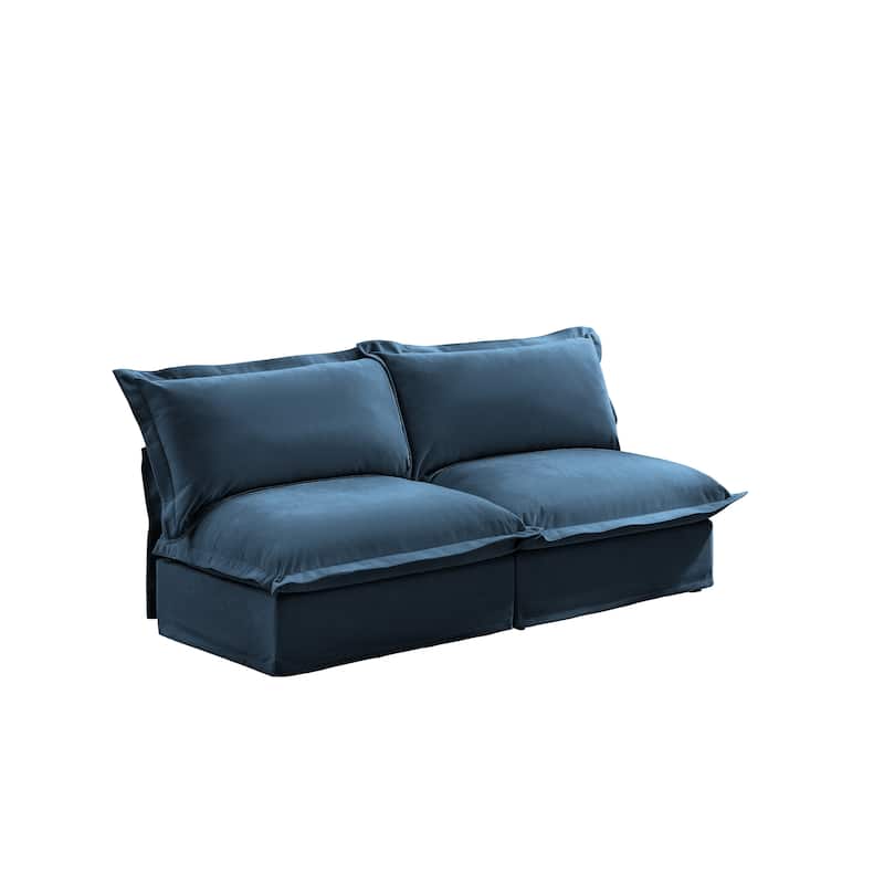 73.2" Chenille Modular 3-Seat Sofa with Removable Washable Covers And Multiple Pillows