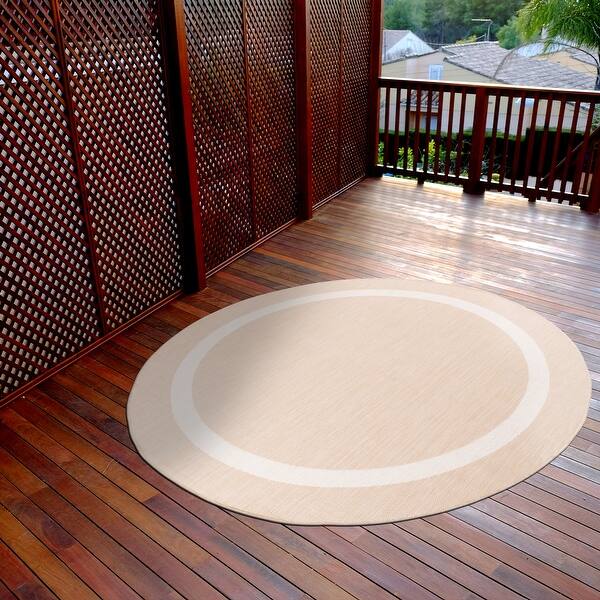 Beverly Rug Modern Bordered Indoor Outdoor Rug, Outside Carpet for ...