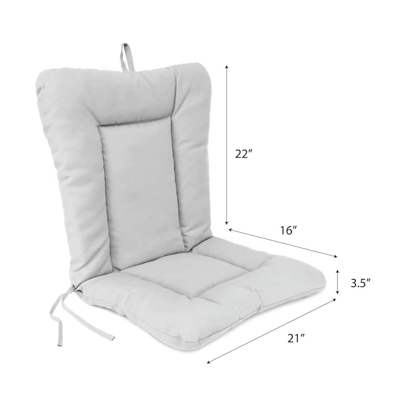 21" x 38" Green Solid Outdoor Chair Cushion with Ties and Loop - 38'' L x 21'' W x 3.5'' H