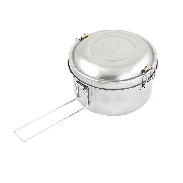 Unique Bargains Unique Bargains Kitchen Deliberate Clasp Closures Stainless Steel Storage Lunch Box 5.5" Dia