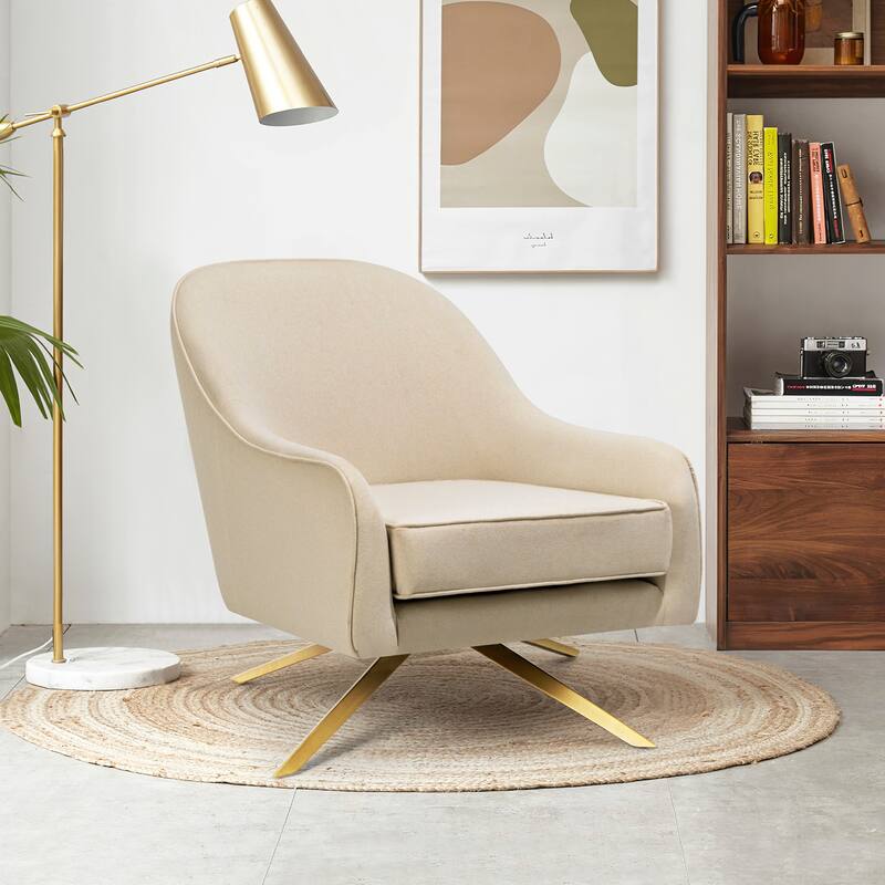 VredHom Modern Swivel Accent Chair with Stainless Steel Legs
