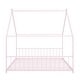 preview thumbnail 28 of 31, Full Size Metal House Bed with Roof, Fence and Back for Kids, Boys and Girls, Bedroom