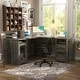 preview thumbnail 42 of 70, Modern Farmhouse L-Shape Desk with File Cabinet and Drawers, Homer Office Executive Desk with Charge Station