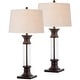 preview thumbnail 2 of 26, JONATHAN Y Stevens 32" Metal/Glass LED Table Lamp, Bronze (Set of 2)