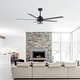 preview thumbnail 3 of 17, 65" Black Wooden 5-Blade Industrial Ceiling Fan with Light and Remote