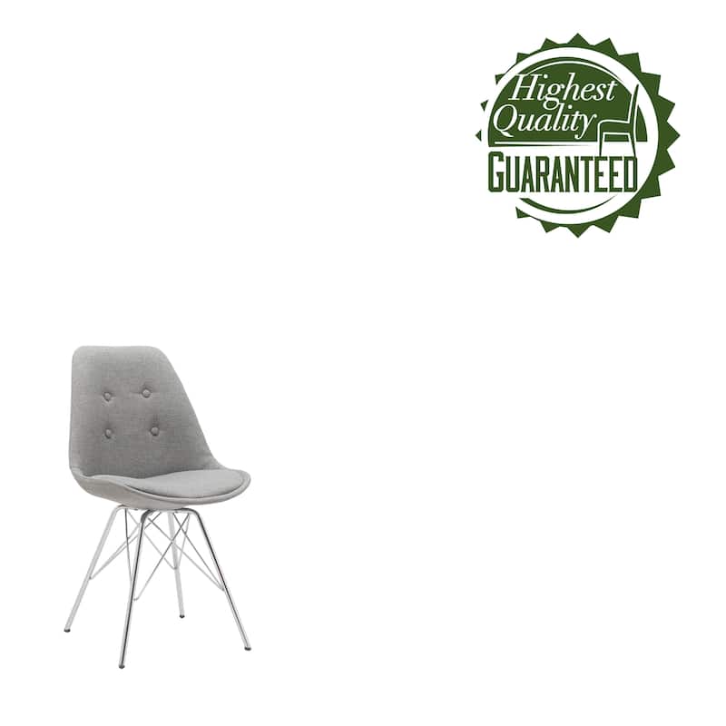 Porthos Home Upholstered Dining Chair with Chrome Metal Legs