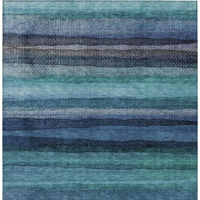 HomeRoots Striped Transitional Rectangle Outdoor Rug