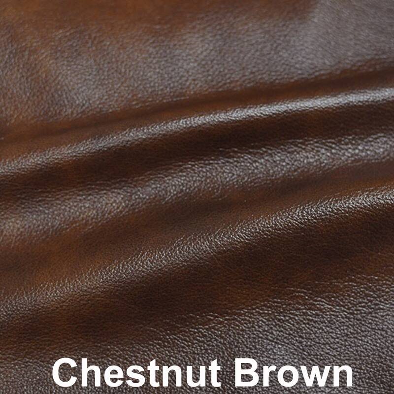 Made in USA Porto Top Grain Leather Sofa Bed and Chair Set - Chestnut Brown