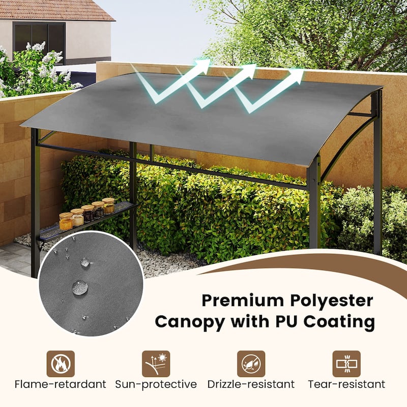 Costway 7'x4.5' Grill Gazebo Outdoor Patio Garden BBQ Canopy Shelter