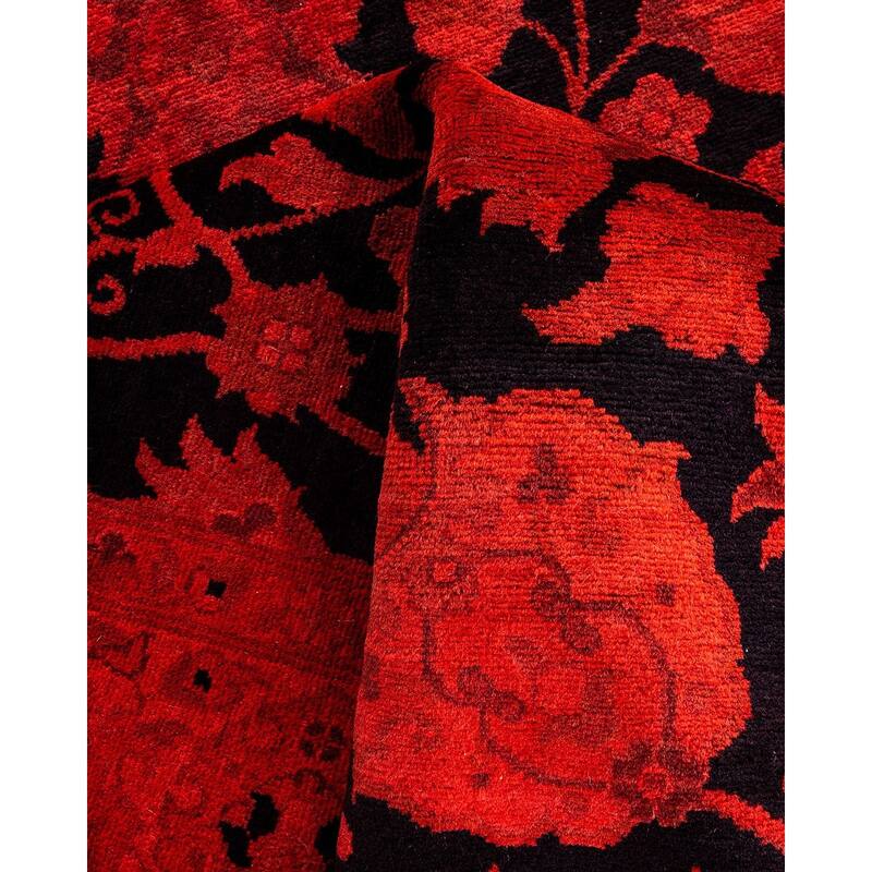 Contemporary Overdyed Wool Hand Knotted Area Rug - 4' 1" x 6' 4"