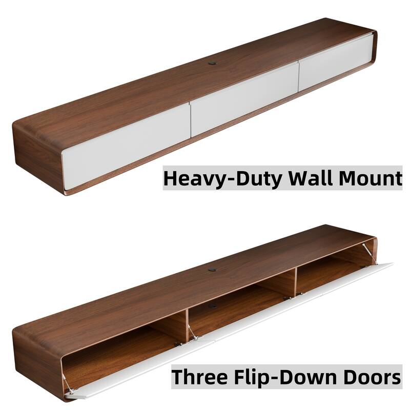 Modland 78" Modern Floating TV Stand Wall Mounted Media Control Center for Living Room - 78