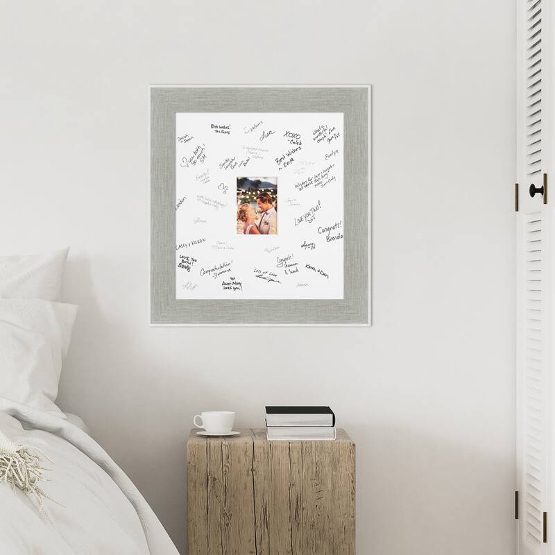 Glam Signature Mat Picture Frame - Autograph Photo Frame Guest Book Alternative for Weddings, Graduations, or Retirement