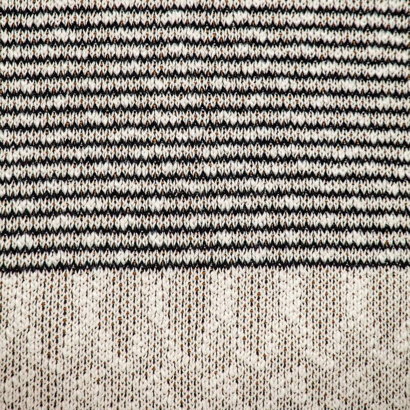 20" White and Black Knitted Striped Pattern Square Throw Pillow