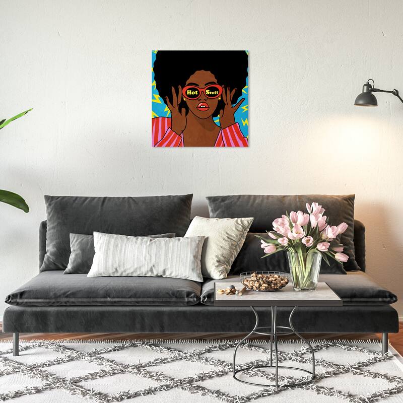 Wynwood Studio Canvas Fashion and Glam Hot Stuff Pink and Hot Pink Modern & Contemporary Wall Art Canvas Print - 20 x 20