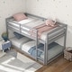 preview thumbnail 23 of 38, Costway Twin over Twin Low Bunk Bed with Guardrails Integrated Ladder - See Details Grey