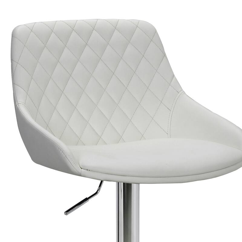 Anibal Modern Swivel Adjustable Barstool, Upholstered Counter Height Chair with Metal Frame
