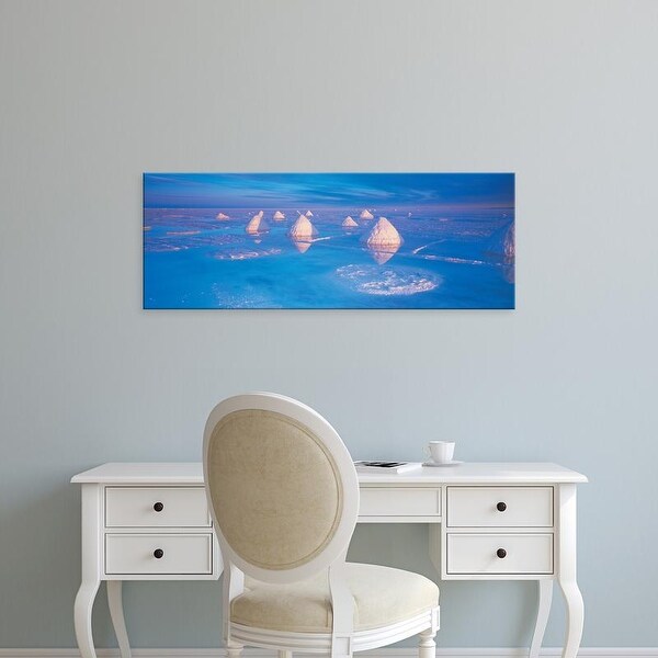 Easy Art Prints Panoramic Images's 'Salt pyramids on salt flat, Salar De Uyuni, Potosi, Bolivia' Premium Canvas Art