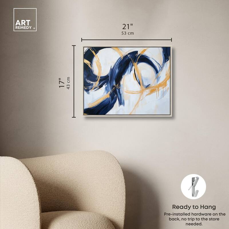 Navy and Gold Rings I Canvas by Art Remedy