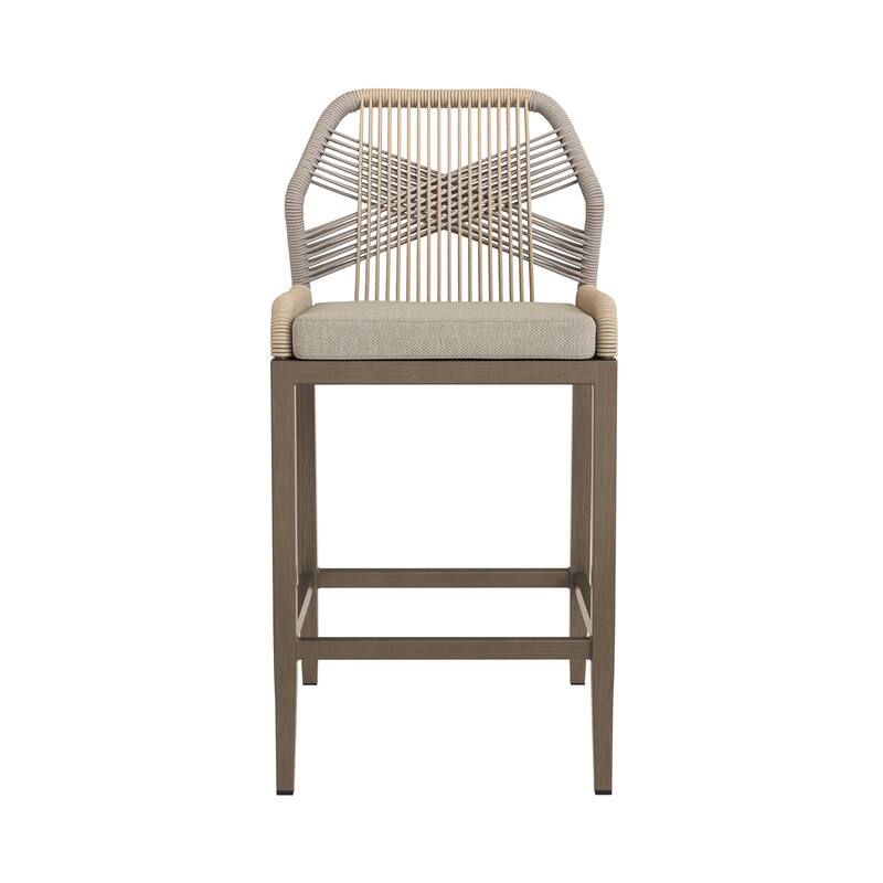 Modern Aluminum Counter Height Bar Stools, Upholstered Counter Stools with Back - 27.5"H