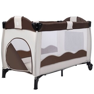 Shop New Coffee Baby Crib Playpen Playard Pack Travel ...