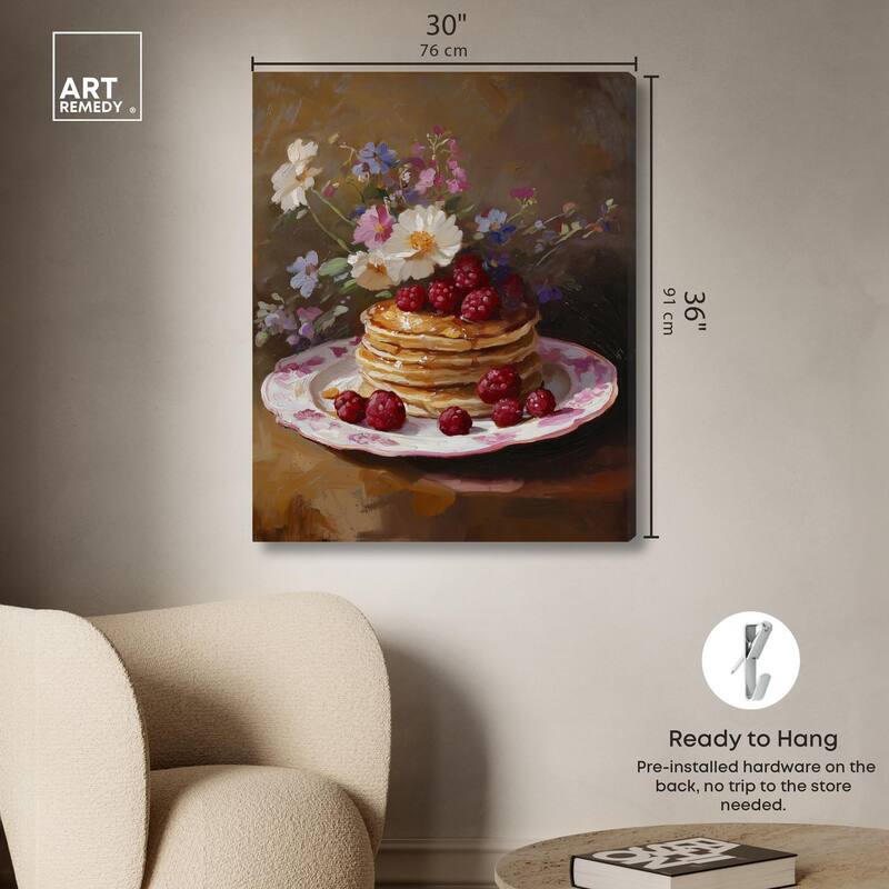 Raspberry Pancakes I Canvas by Art Remedy, Gallery Wrapped