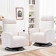preview thumbnail 1 of 23, HOMYKA Swivel Glider Rocker Accent Chair for Nursery with Side Pocket Set of 2 White - Teddy