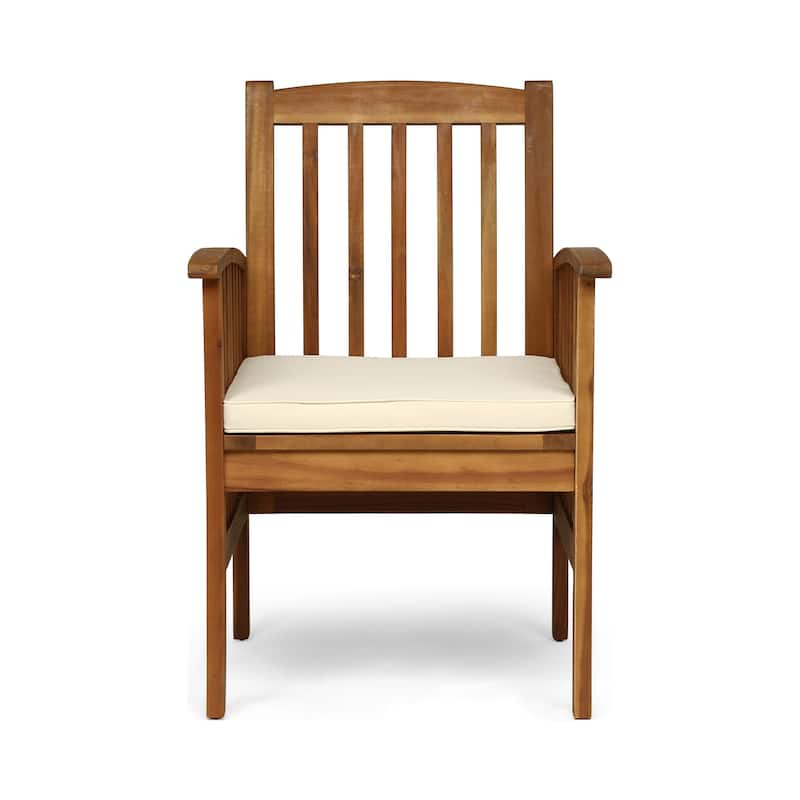 Acacia Wood Dining Chair with Cushions Set of 2