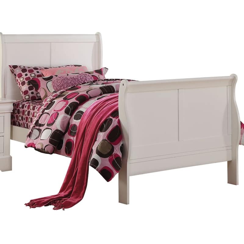 Twin Size Sleigh Bed Frame, White
