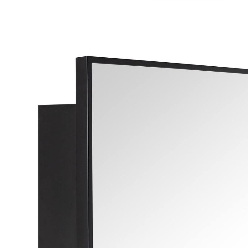 TEHOME Velin Recessed and Surface Mount Bathroom Medicine Cabinet with Mirror Square Cornered Metal Framed Rounded Rectangle