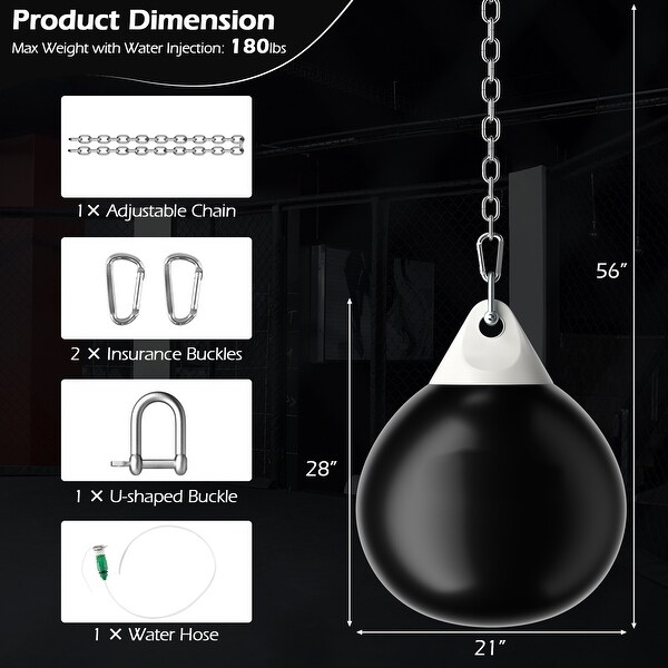21 Inch Water Punching Bag with Adjustable Metal Chain - 21