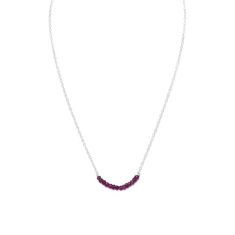 Sterling Silver Faceted Corundum Beads July Birthstone Necklace
