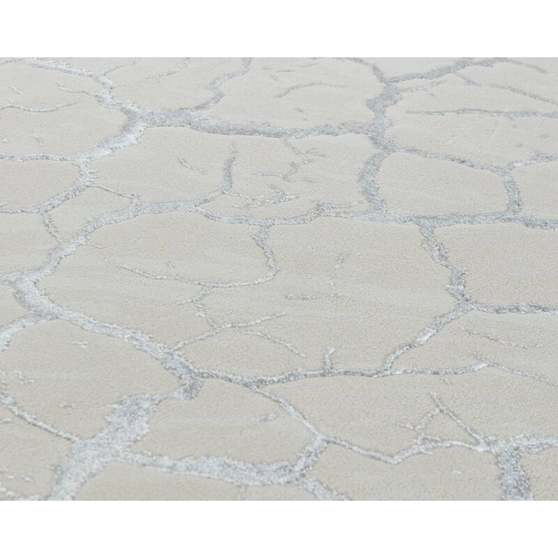 Maz Collection Beige/Gray Contemporary Area Rug