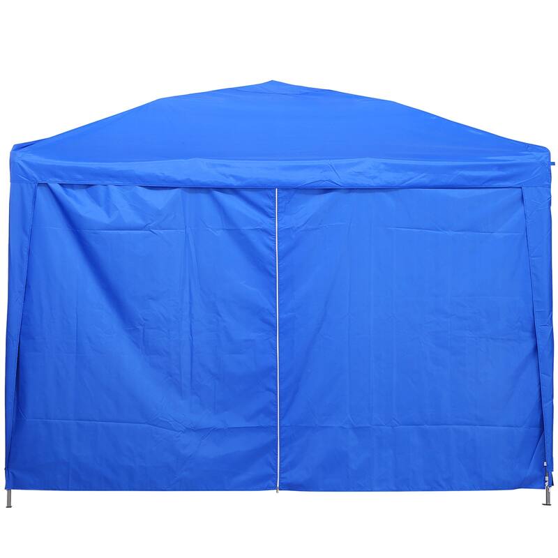 10*10 Ft Flat Roof Outdoor Shed with 4 Sides - 118*118*102.36 - Blue