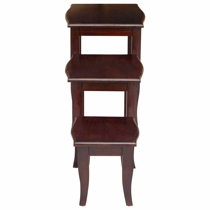 vidaXL Nesting Side Tables 3 pcs Brown Solid Mahogany Wood - 23.62 x 17.72 x 23.82 in