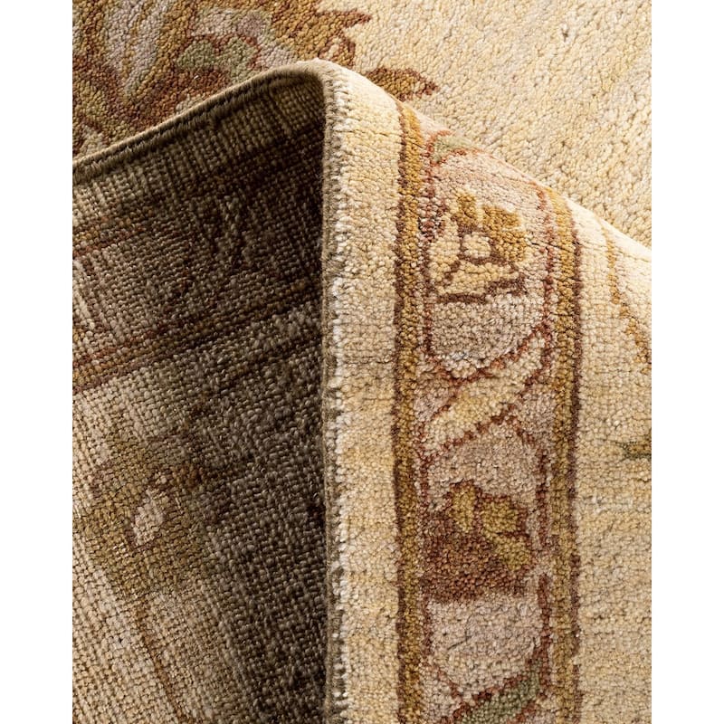 Oushak One-of-a-Kind Hand-Knotted Area Rug, Ivory - 9' 2" x 12' 1"