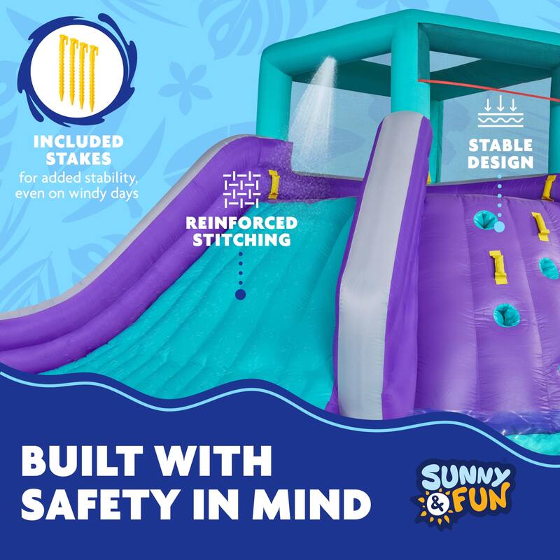 Sunny & Fun Four Corner Inflatable Water Slide Park