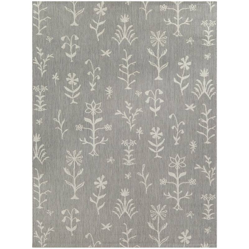 Rosemary Floral Botanical Indoor/Outdoor Area Rug