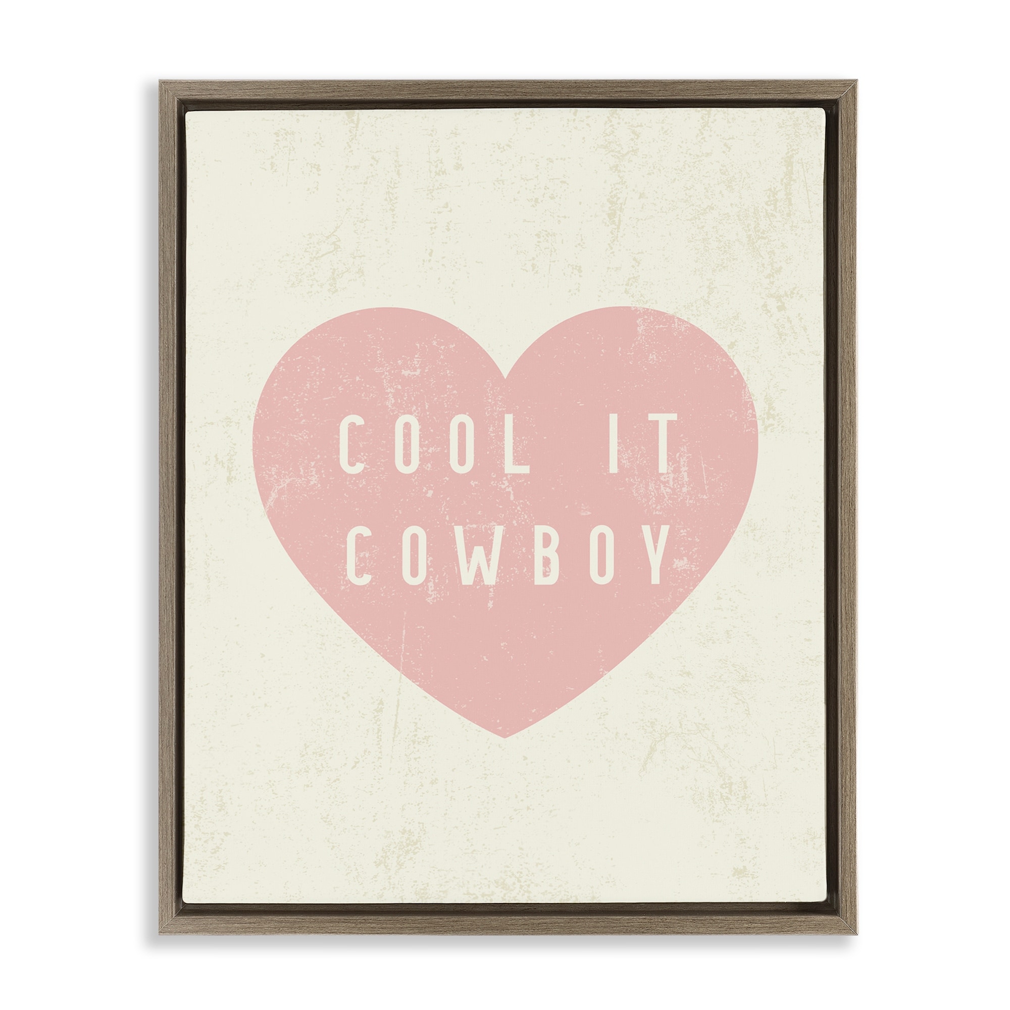 Stupell Cool It Cowboy Heart Framed Floater Canvas Wall Art Design By Daphne Polselli