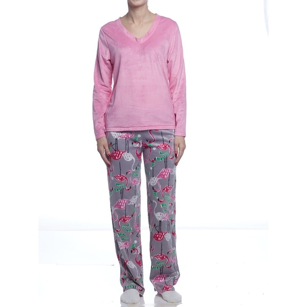 Details about   $58 Women's HUE pajamas hydrangea plaid  small  p201D