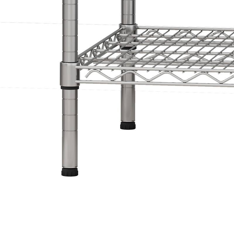 3/5/6-Tier Adjustable Heavy Duty Wire Shelving Unit with Wheels, Chrome/Black/White