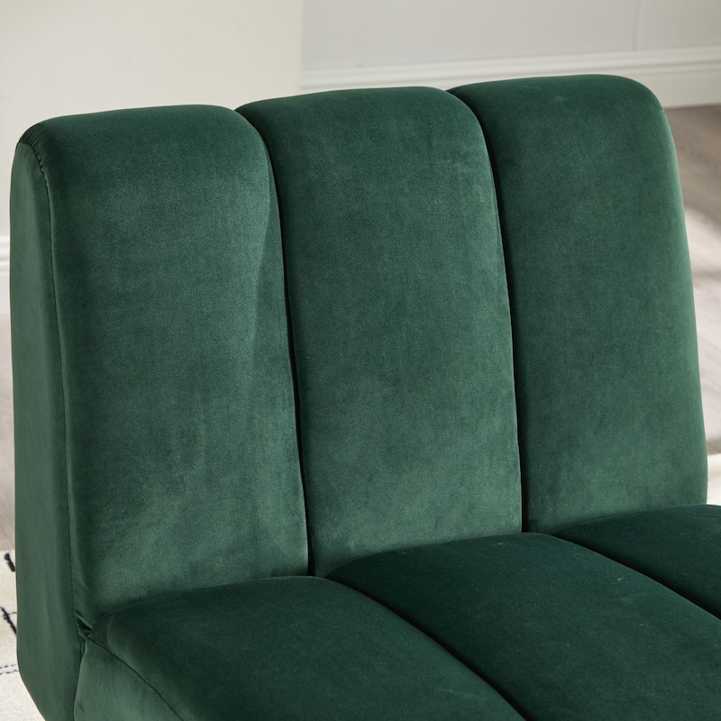 24.4"W Accent Chair,Upholstered Armless Chair with Metal Legs