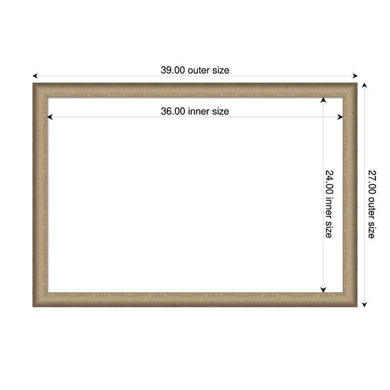 Amanti Art Elegant Brushed Bronze Narrow Framed Dry Erase Magnetic Board - 39 x 27 in - Elegant Brushed Bronze Narrow